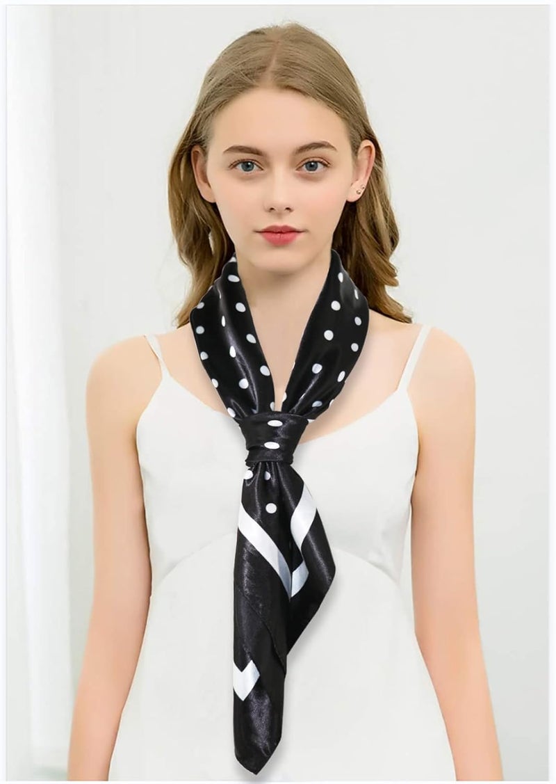 vimate 35" Square Silk Like Head Scarf - Women's Fashion Satin Scarf Bandana for Hair Wrapping at Night. - Image 4